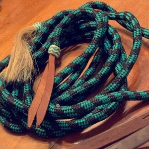 Mecate reins with slobber straps